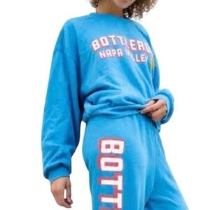 Aviator Nation BottleRock Napa Valley Blue Crew Sweatshirt Lightning Bolt XS